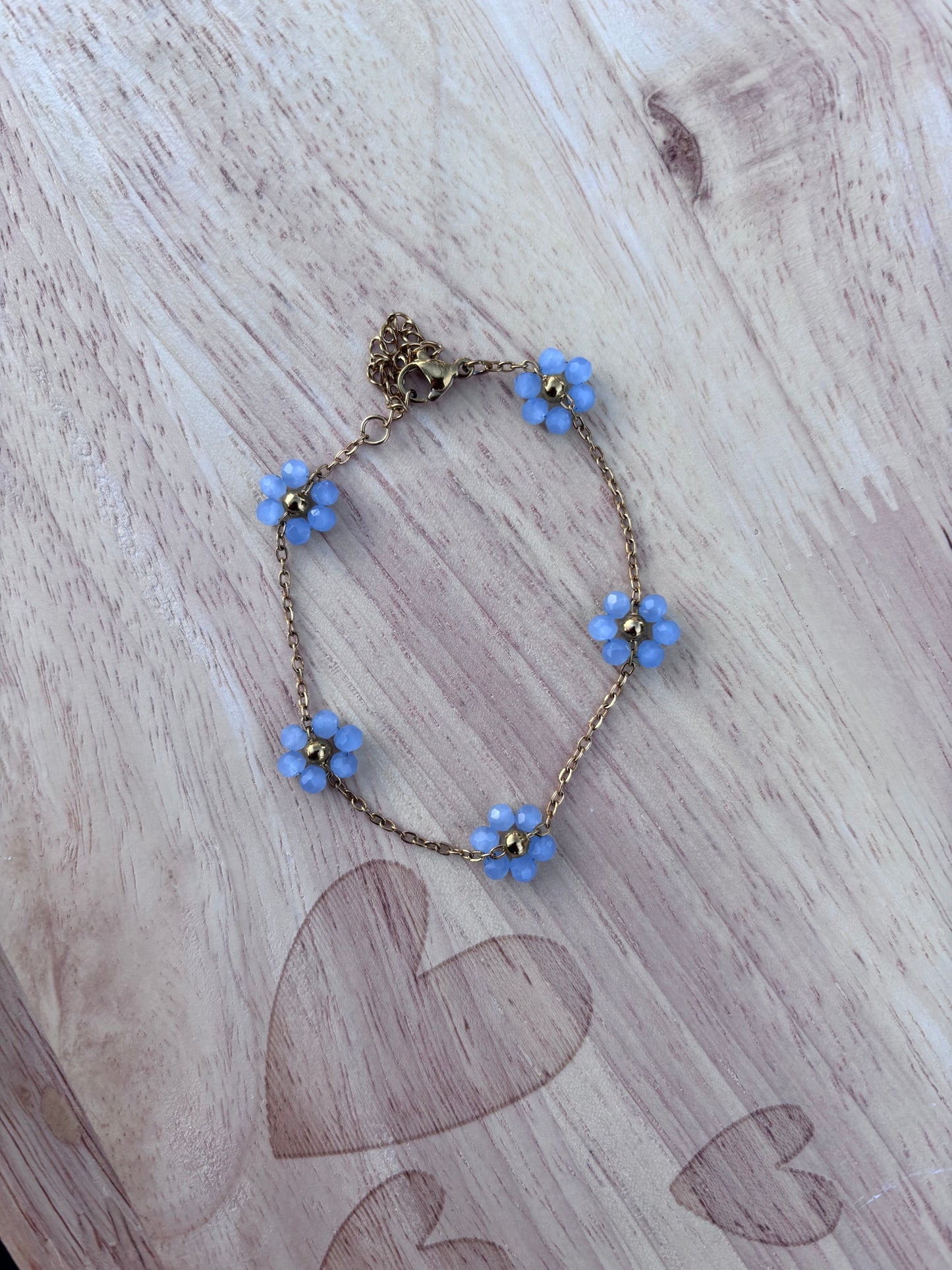 Bracelet paquerettes bleue| Théia Bijoux