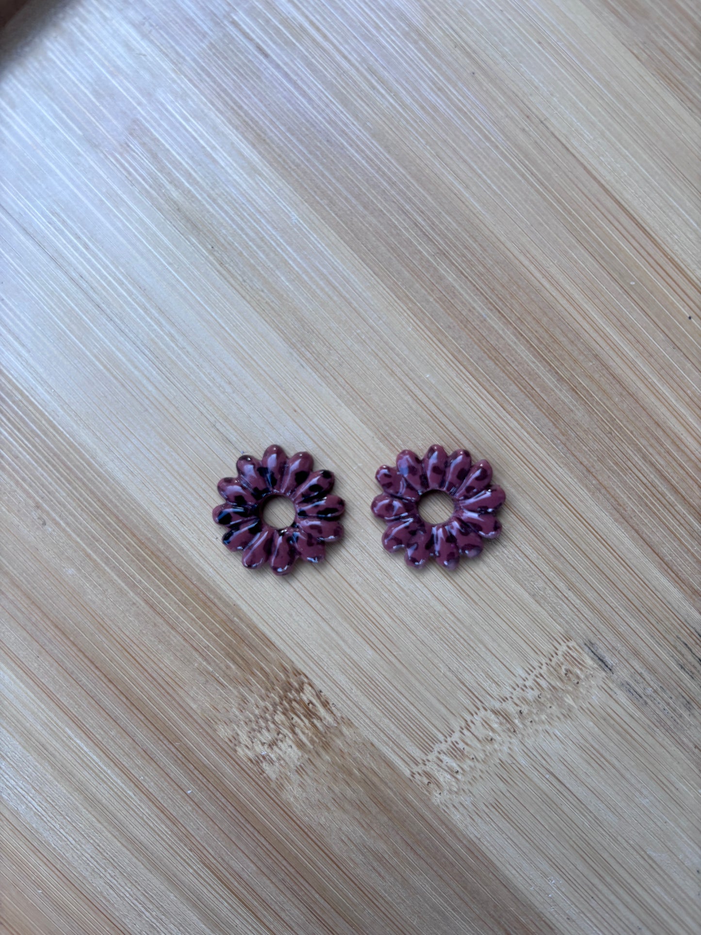 Créoles Aglaé léopard foncé | Théia Bijoux