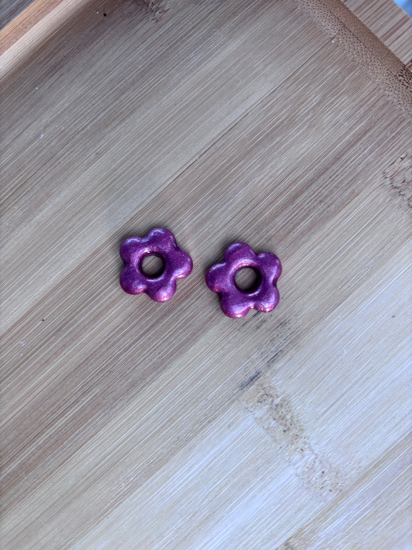 Créoles Margarita rose chrome | Théia Bijoux