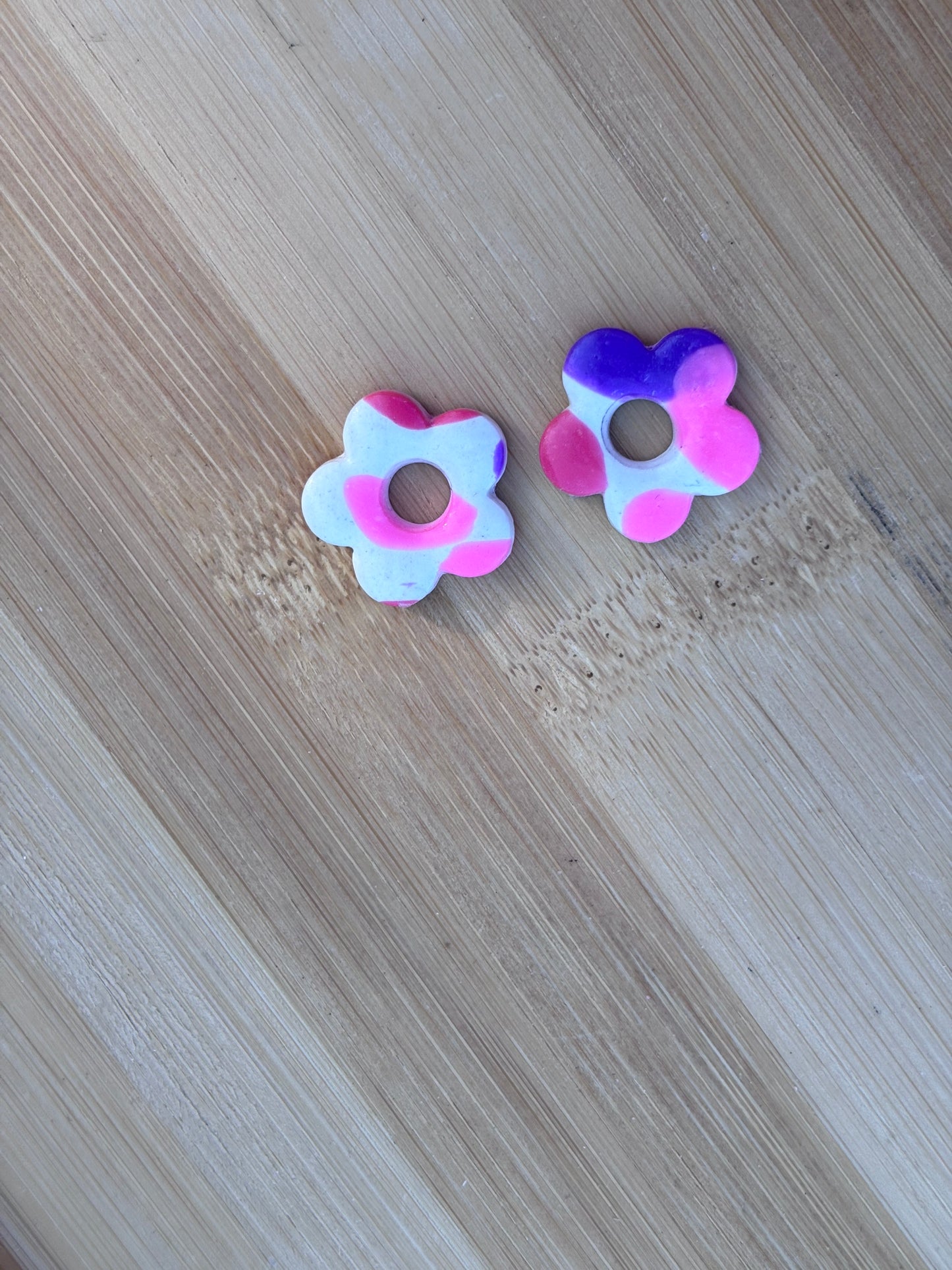 Créoles Margarita pois rose violet | Théia Bijoux
