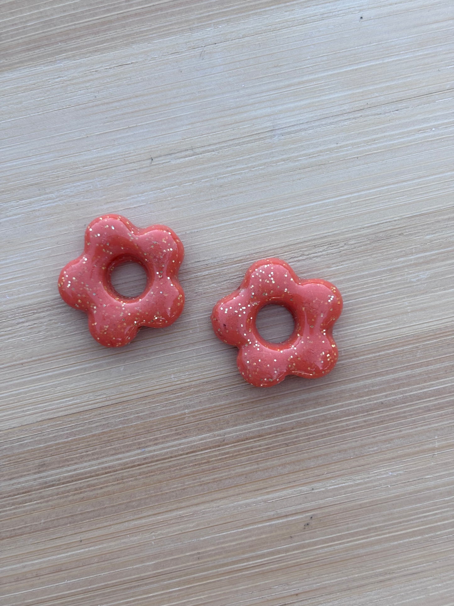 Créoles Margarita orange pailletté | Théia Bijoux