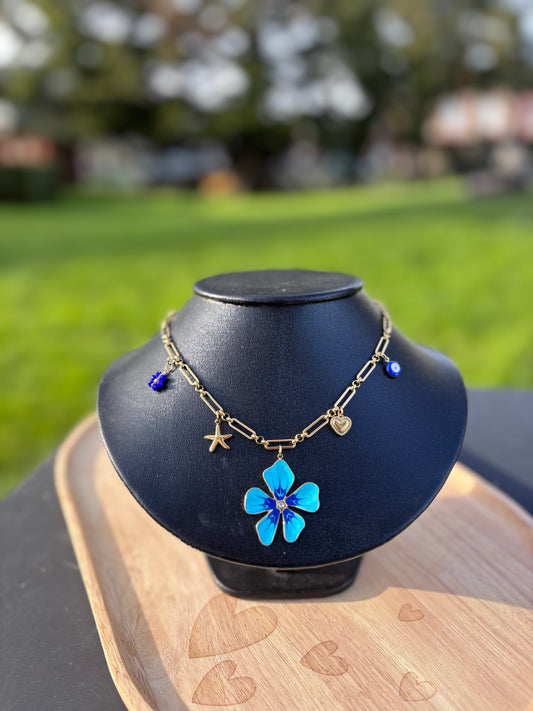 Collier bloom bleu | Théia Bijoux