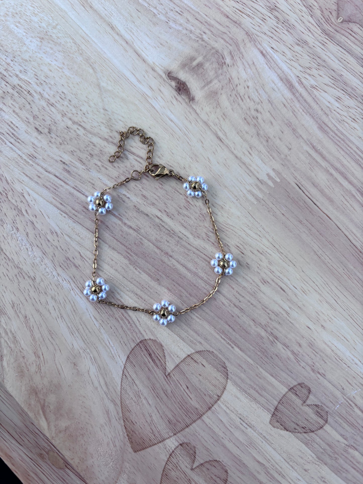 Bracelet paquerettes blanc  | Théia Bijoux