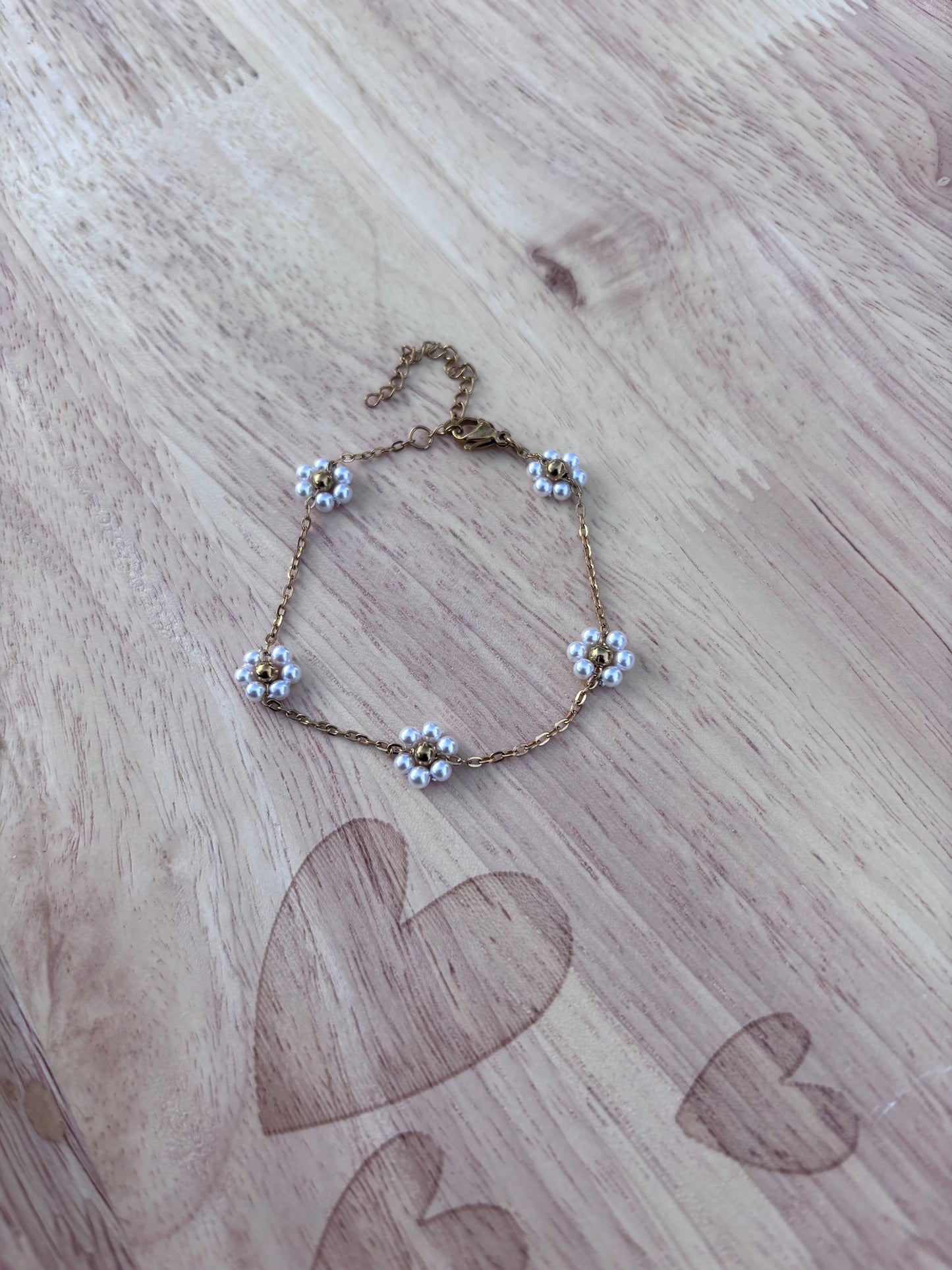 Bracelet paquerettes blanc  | Théia Bijoux