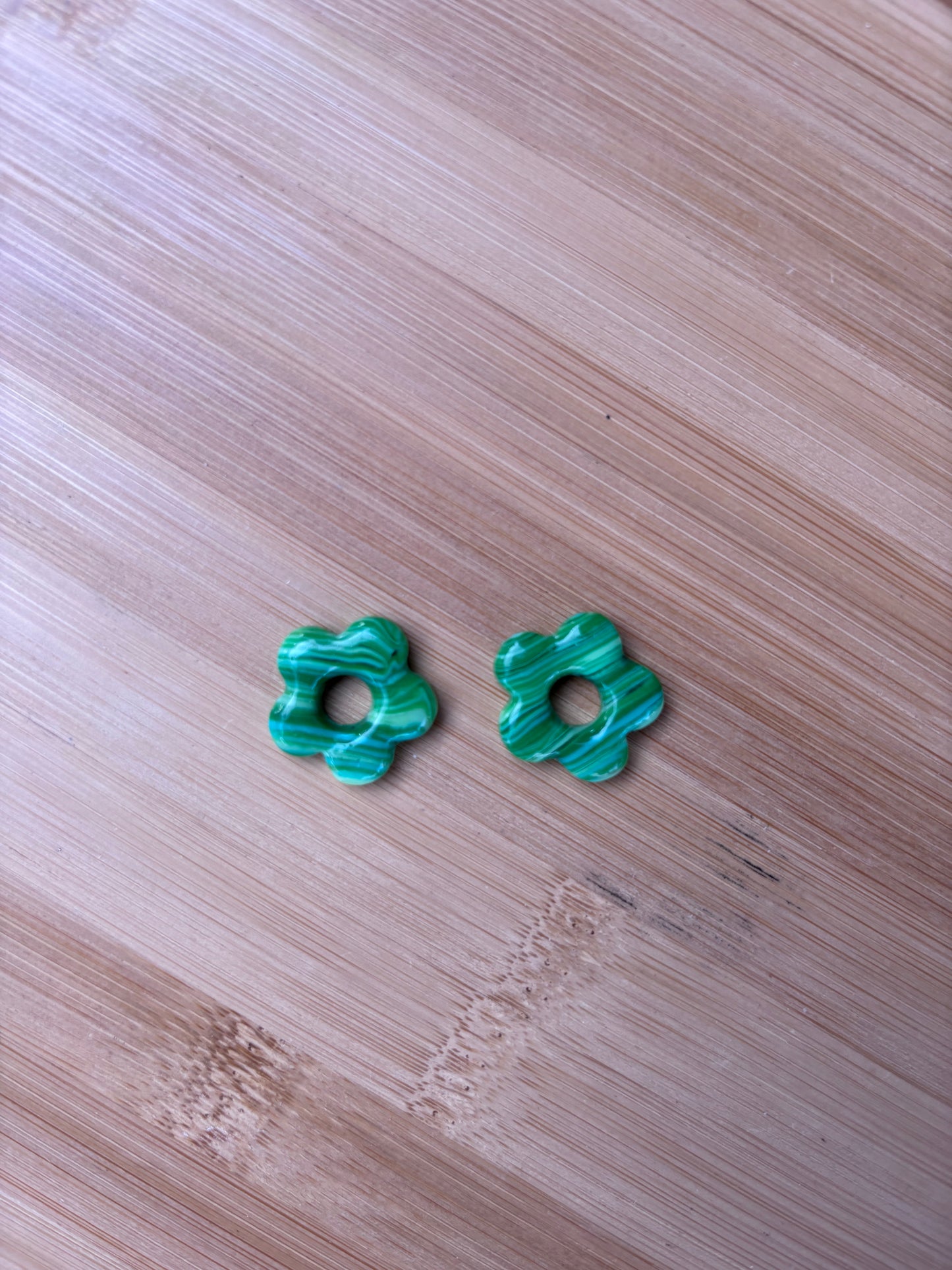 Créoles Margarita marbre vert | Théia Bijoux
