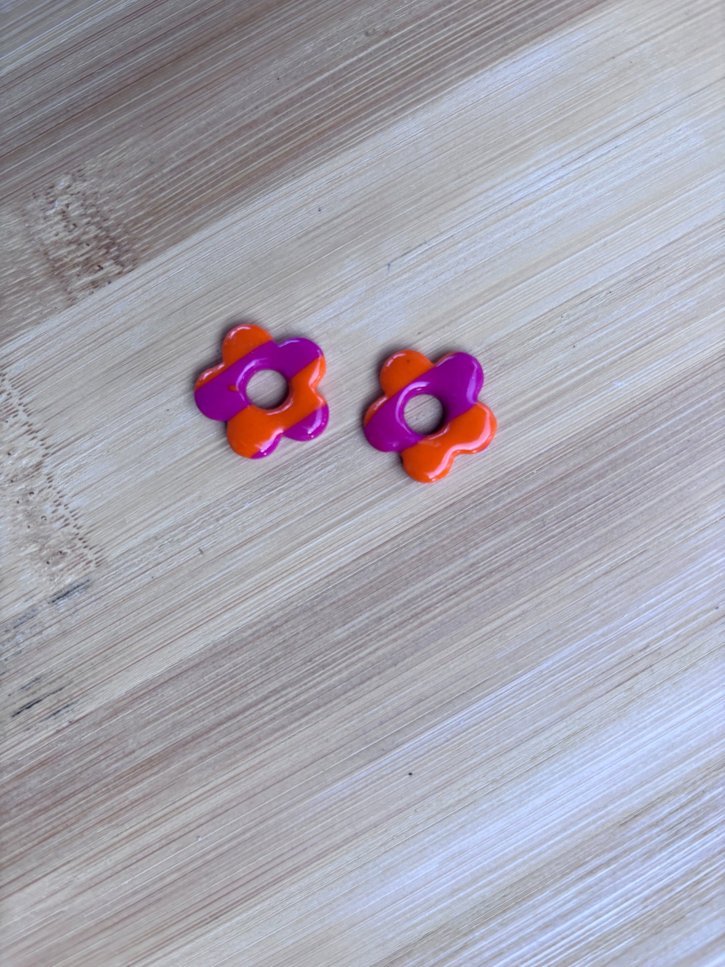 Créoles Margarita orange et rose | Théia Bijoux