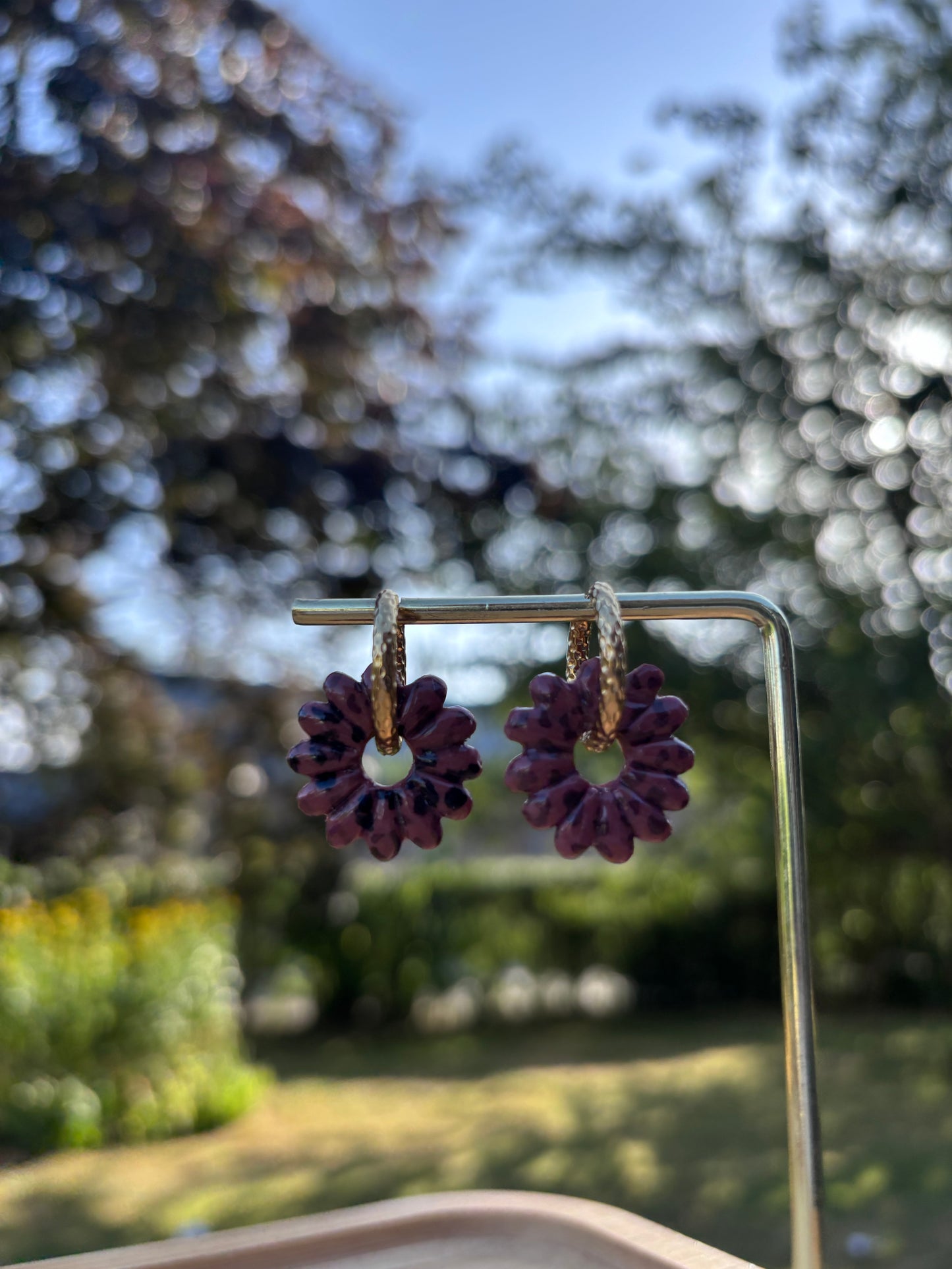 Créoles Aglaé léopard foncé | Théia Bijoux