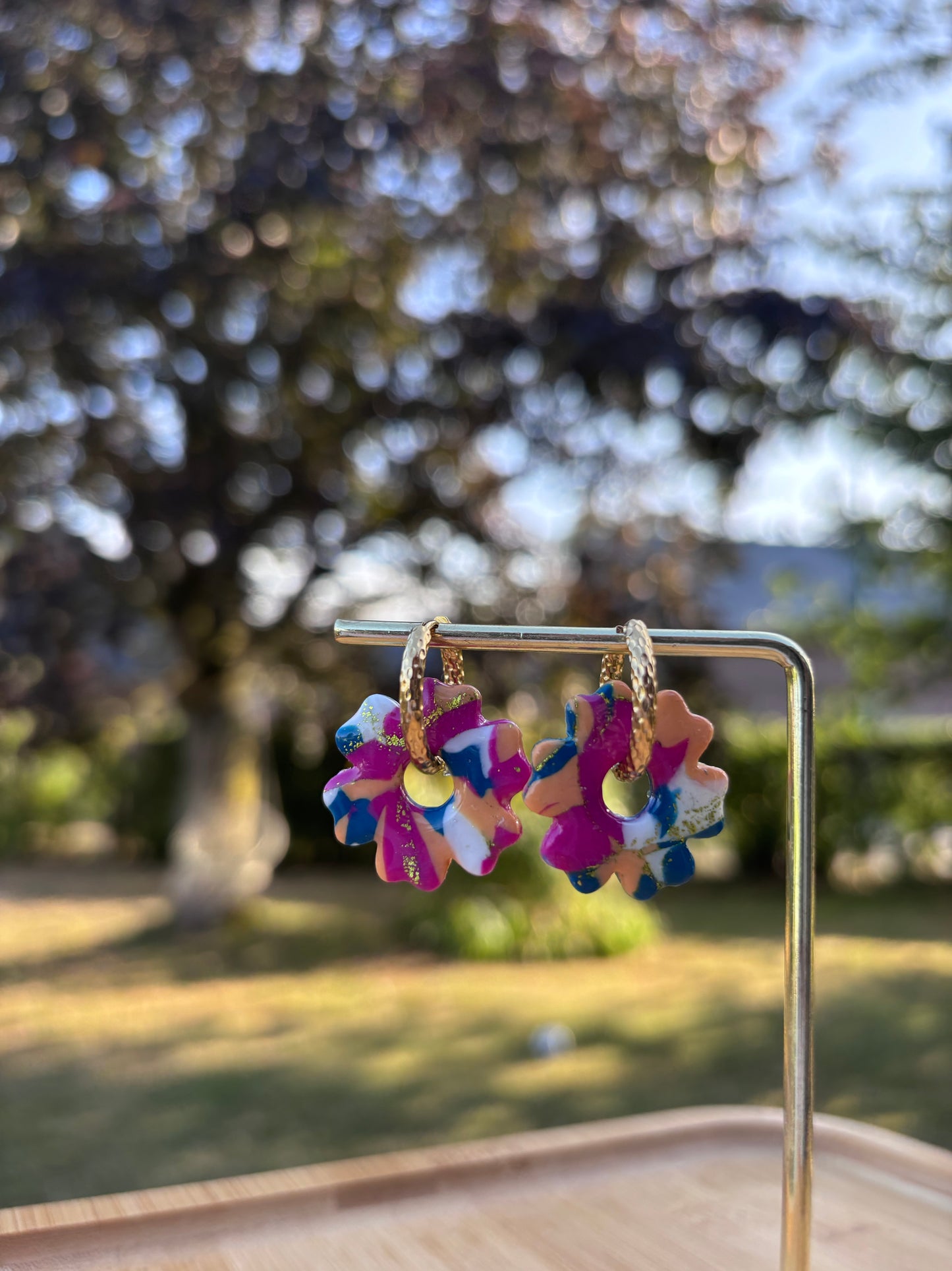 Créoles Lila pop | Théia Bijoux