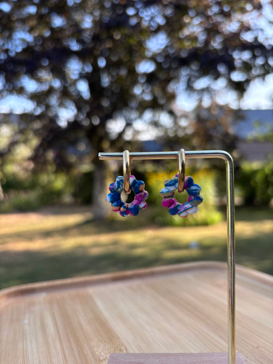 Créoles Rose pop | Théia Bijoux