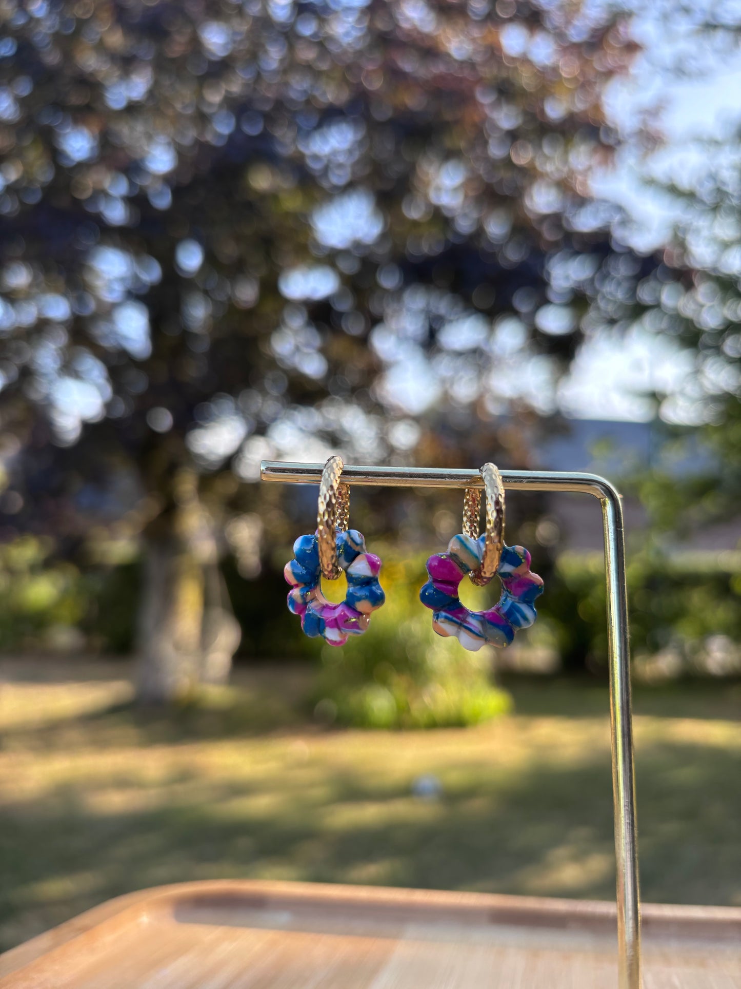 Créoles Rose pop | Théia Bijoux
