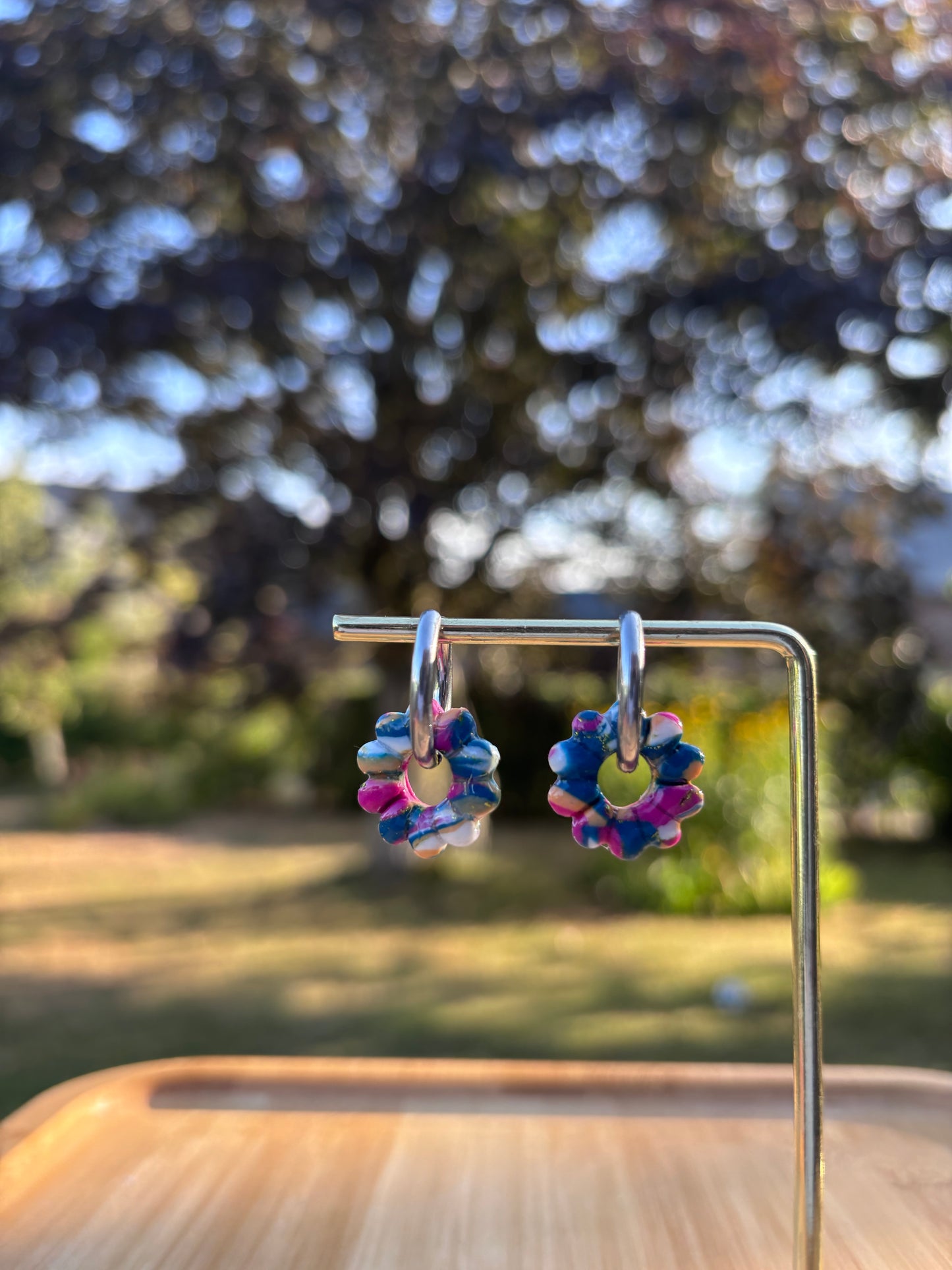 Créoles Rose pop | Théia Bijoux