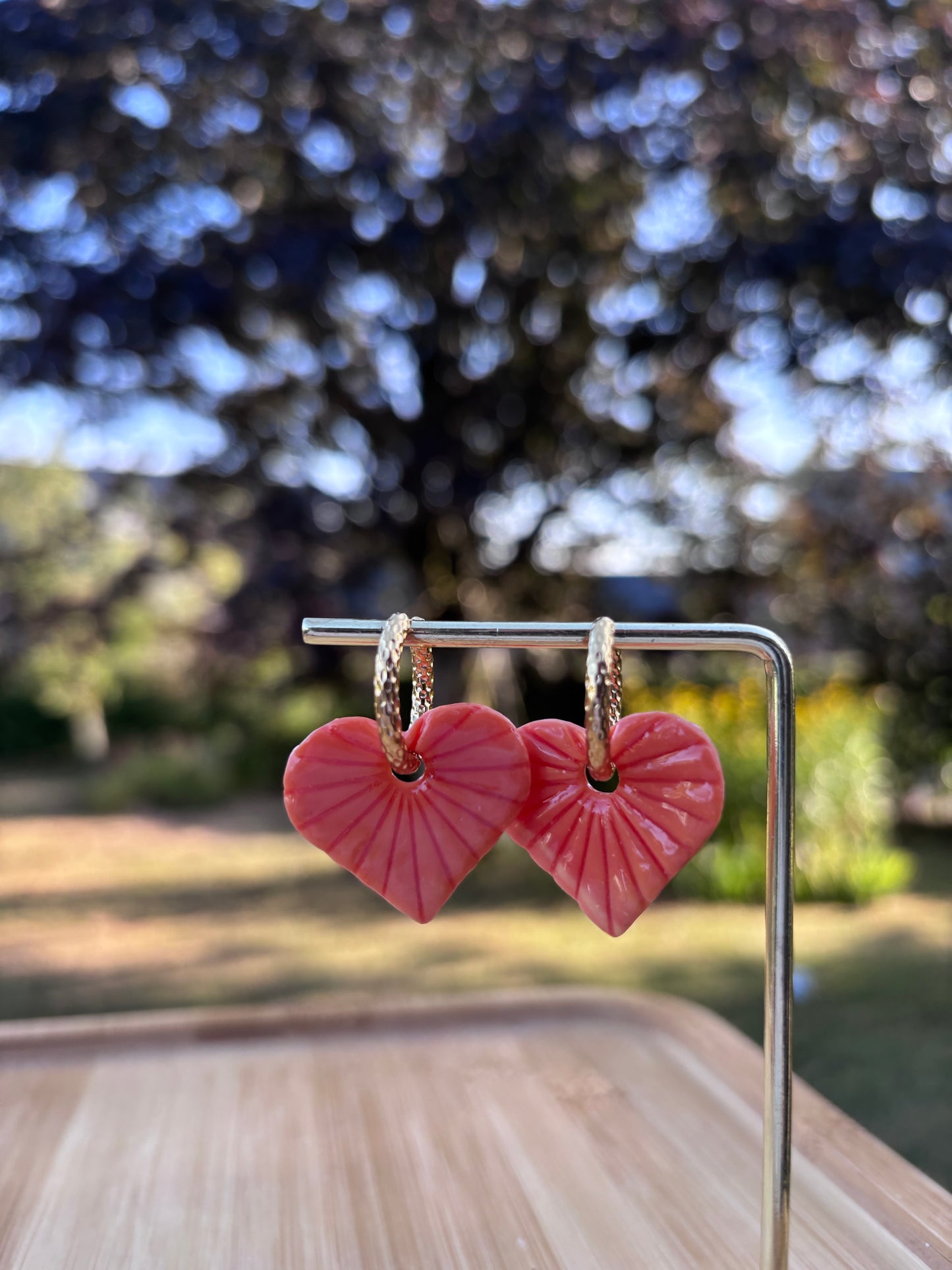 Créoles Esmée corail | Théia Bijoux
