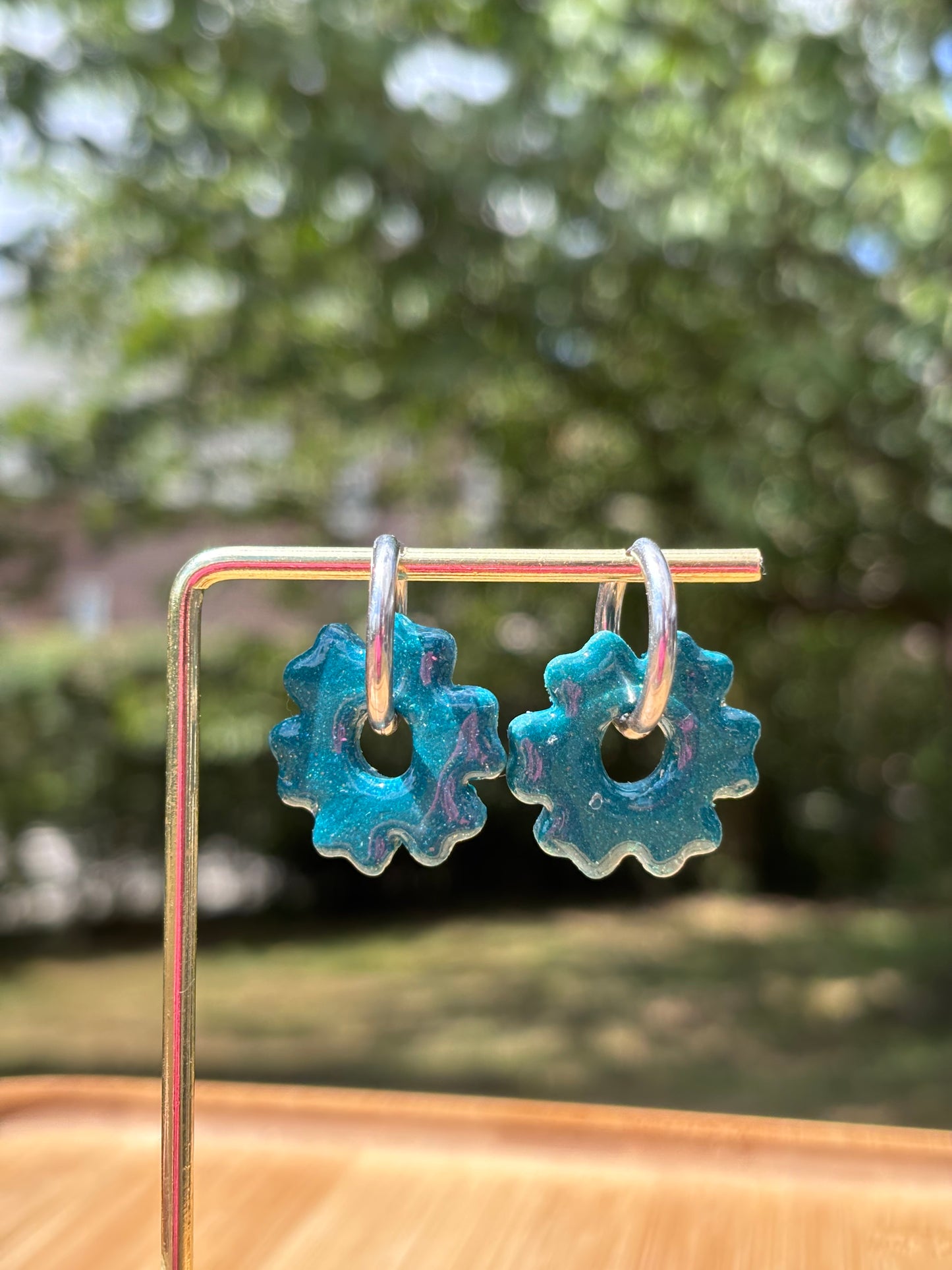 Créoles Lila menthe | Théia Bijoux