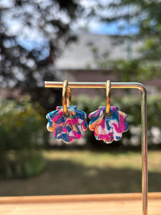 Créoles coquillage pop | Théia Bijoux