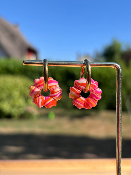 Créoles Camélia sunset | Théia Bijoux