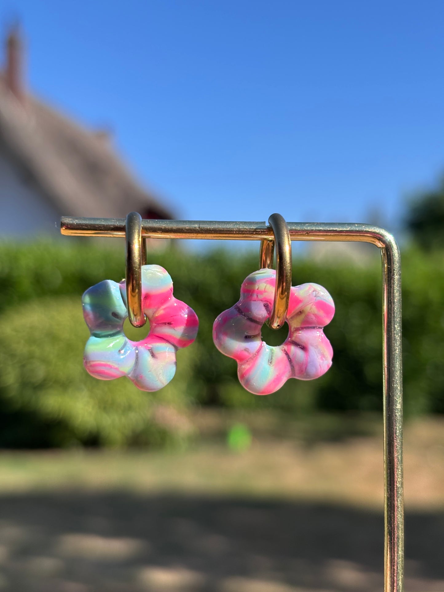 Créoles Capucine pastel | Théia Bijoux