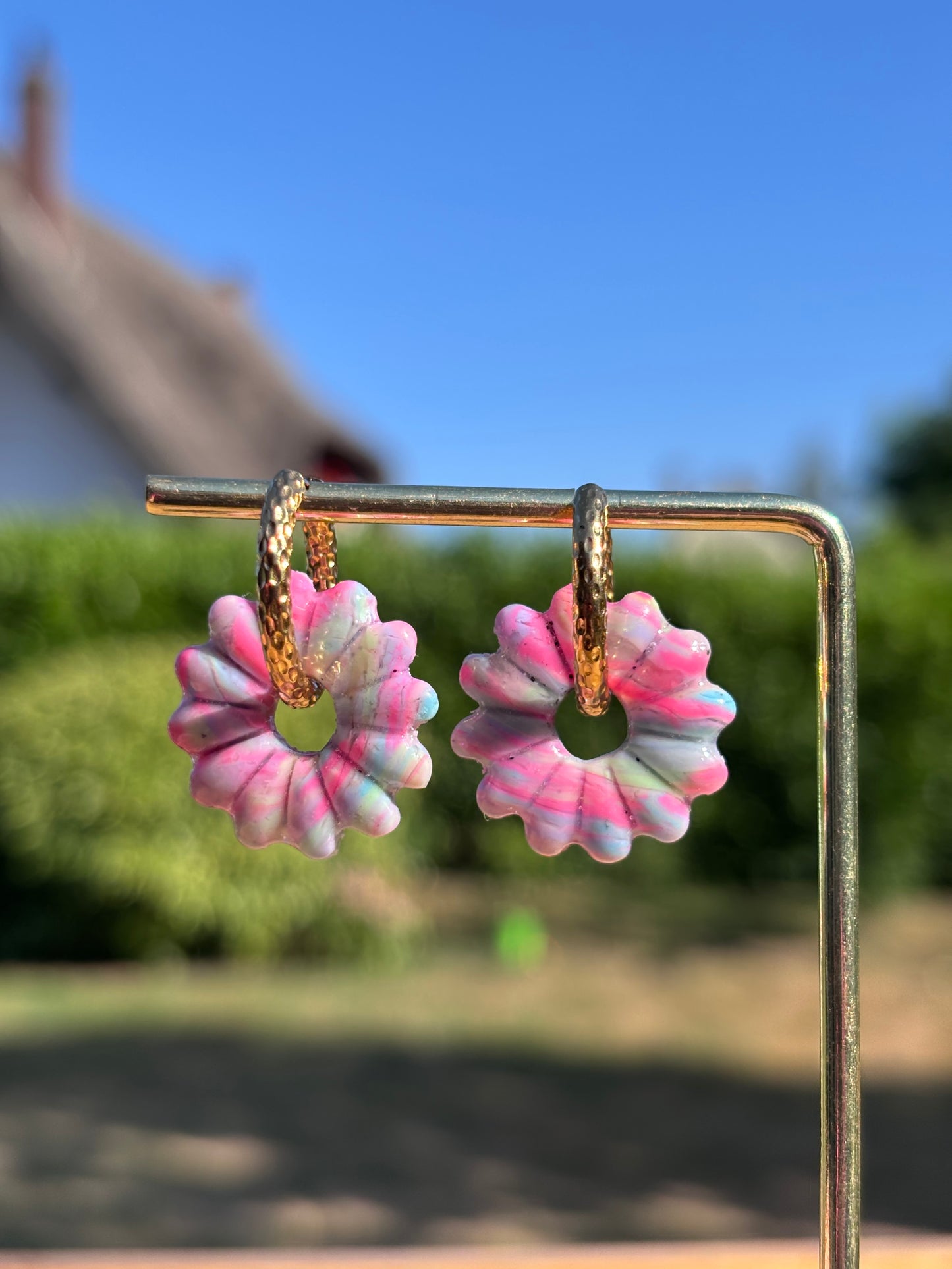 Créoles Aglaé pastel | Théia Bijoux