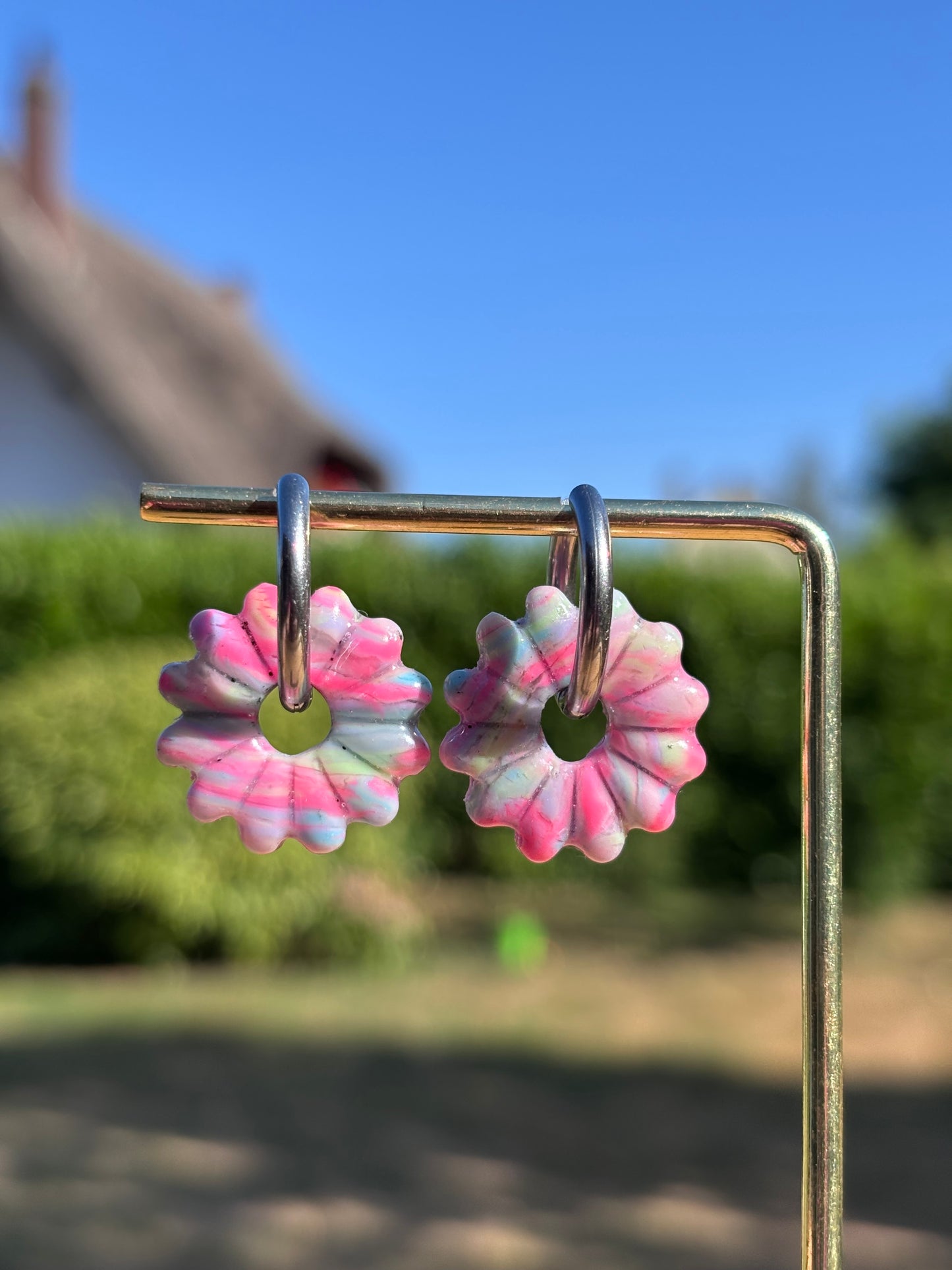 Créoles Aglaé pastel | Théia Bijoux