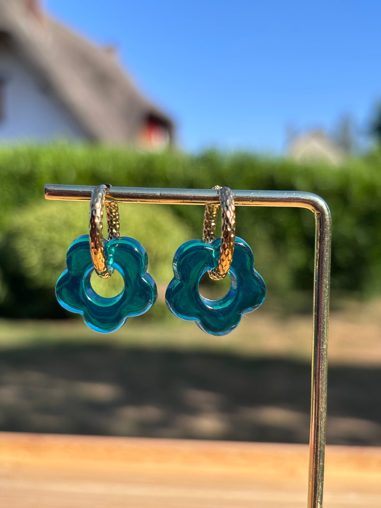 Créoles Margarita menthe | Théia Bijoux
