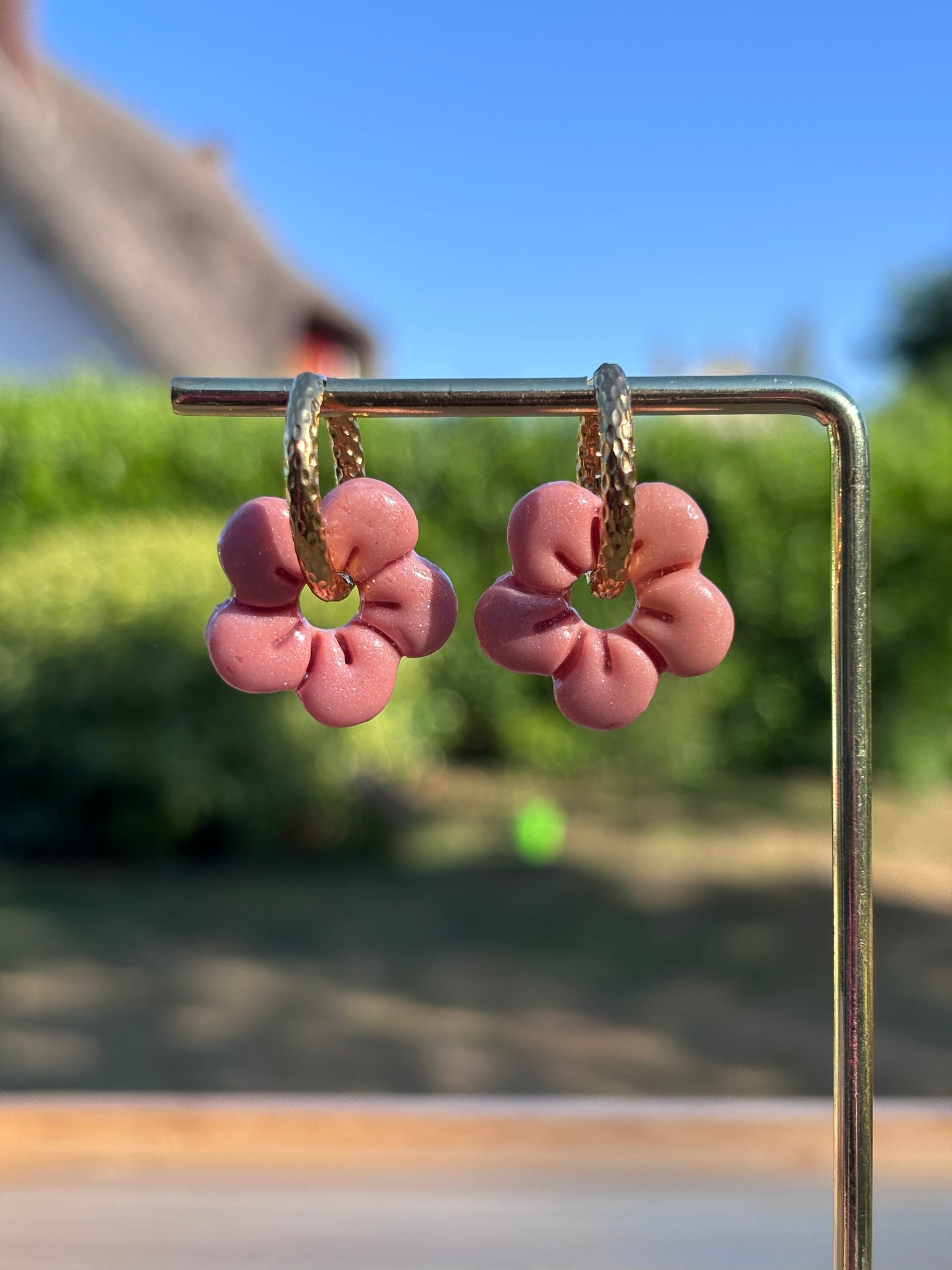 Créoles Capucine bubblegum | Théia Bijoux