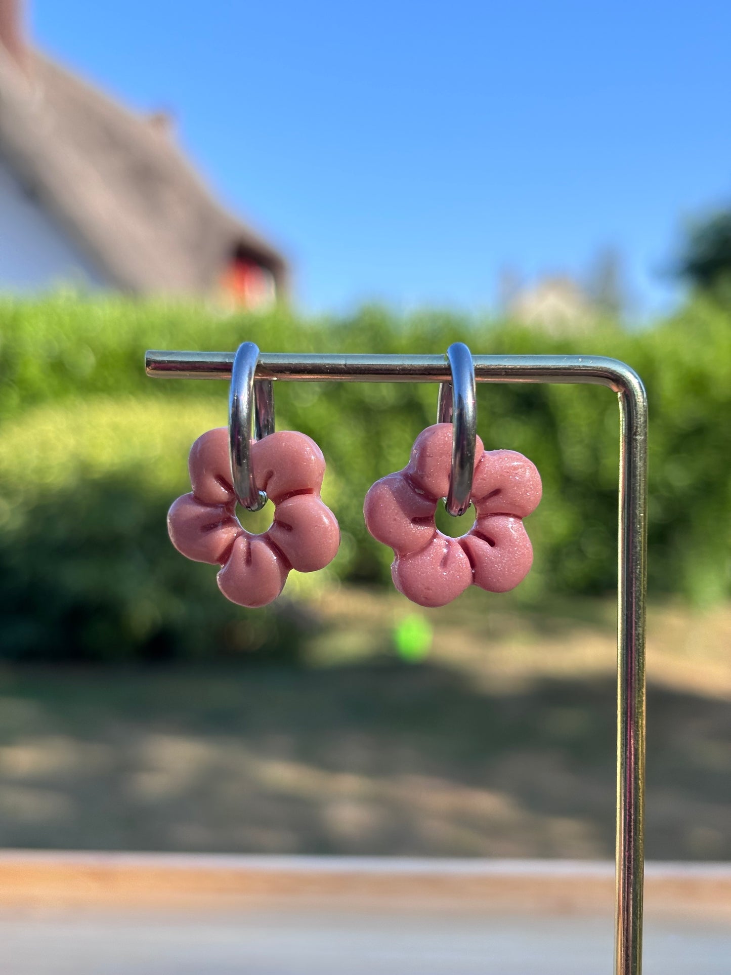 Créoles Capucine bubblegum | Théia Bijoux