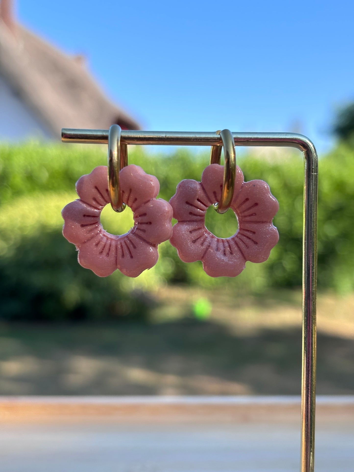 Créoles Gisèle bubblegum | Théia Bijoux