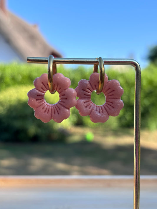 Créoles Gisèle bubblegum | Théia Bijoux