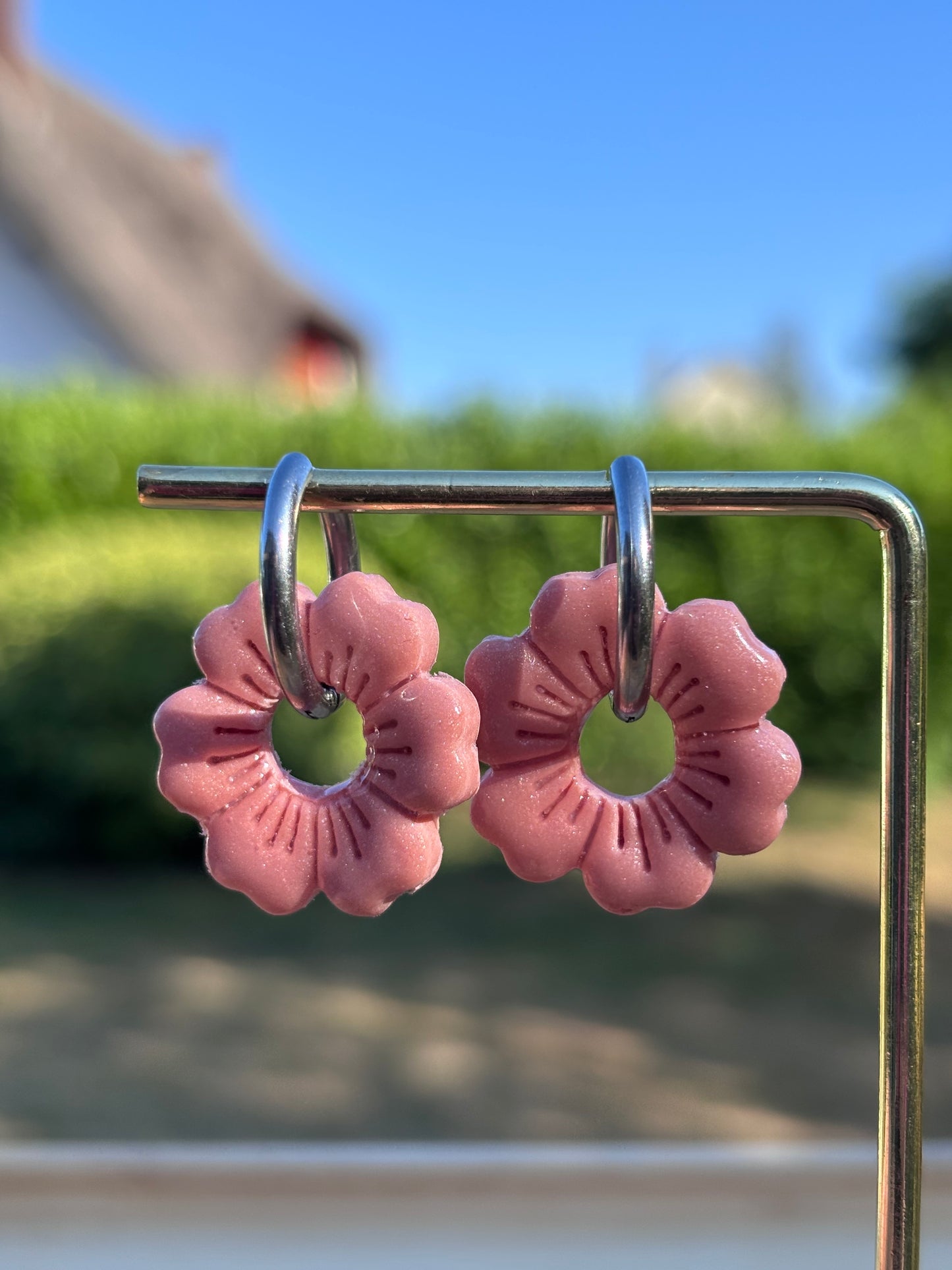 Créoles Gisèle bubblegum | Théia Bijoux
