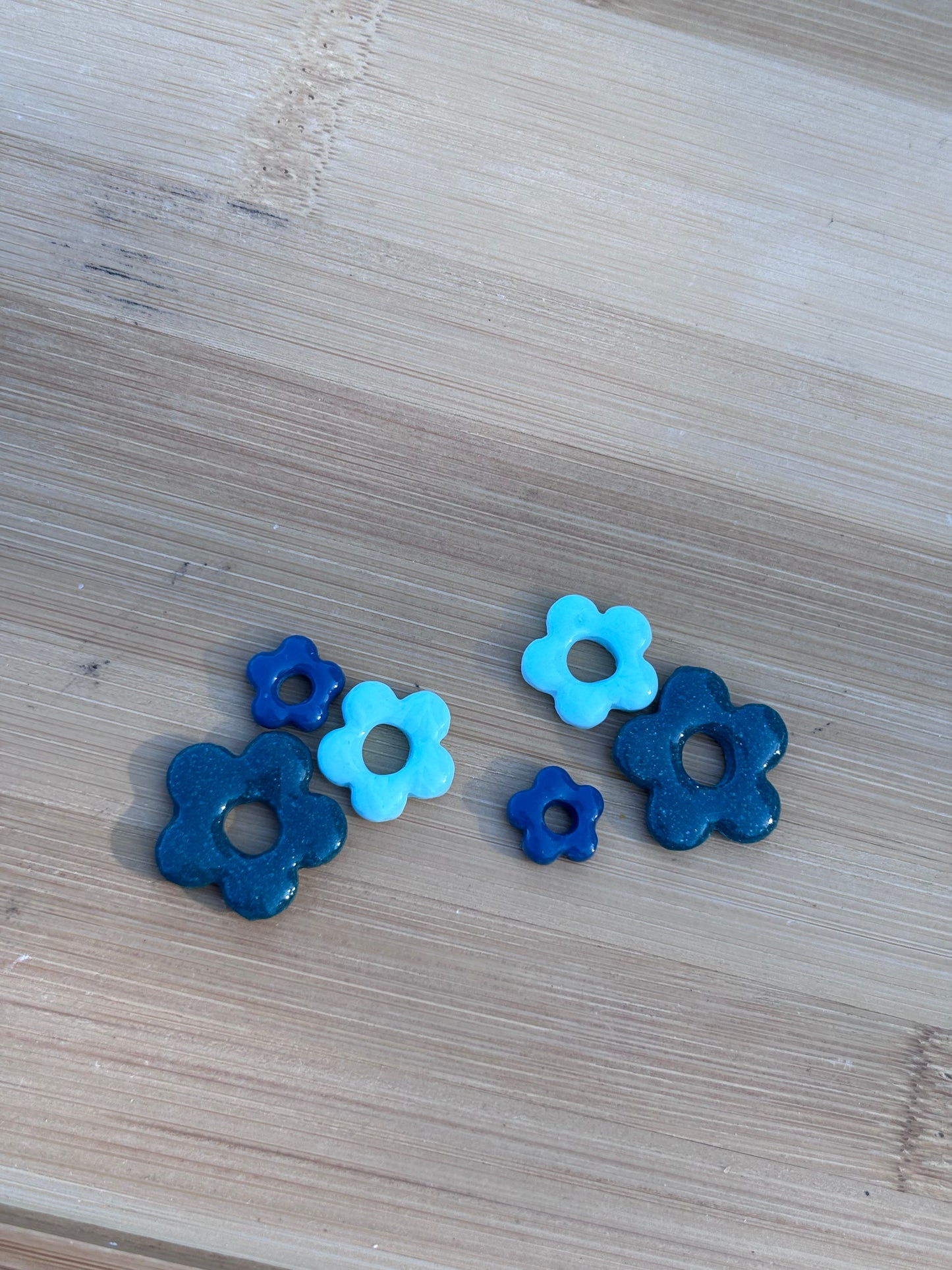 Créoles Margarita trio bleu | Théia Bijoux