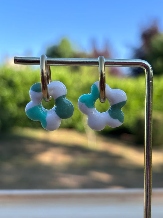 Créoles Margarita pois vert | Théia Bijoux