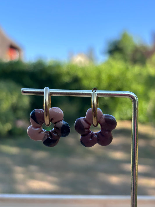 Créoles Capucine camouflage | Théia Bijoux