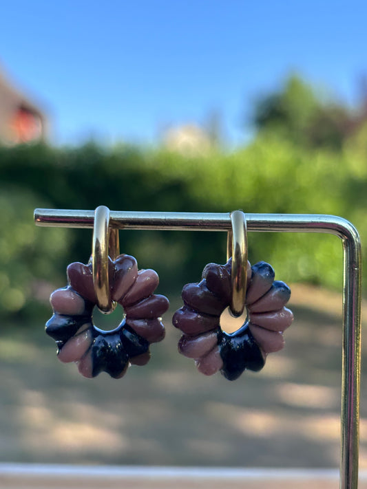 Créoles Aglaé camouflage | Théia Bijoux