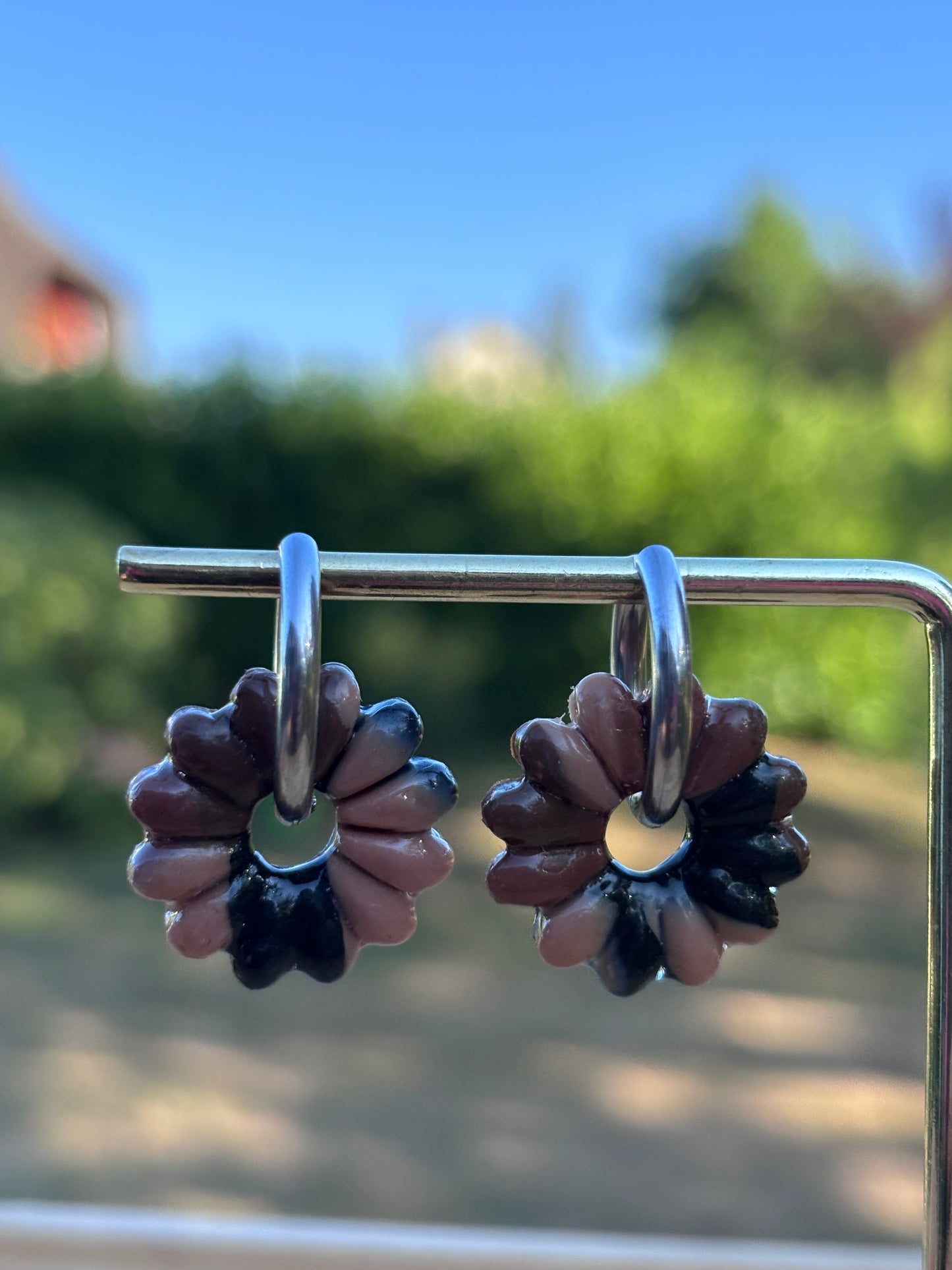 Créoles Aglaé camouflage | Théia Bijoux