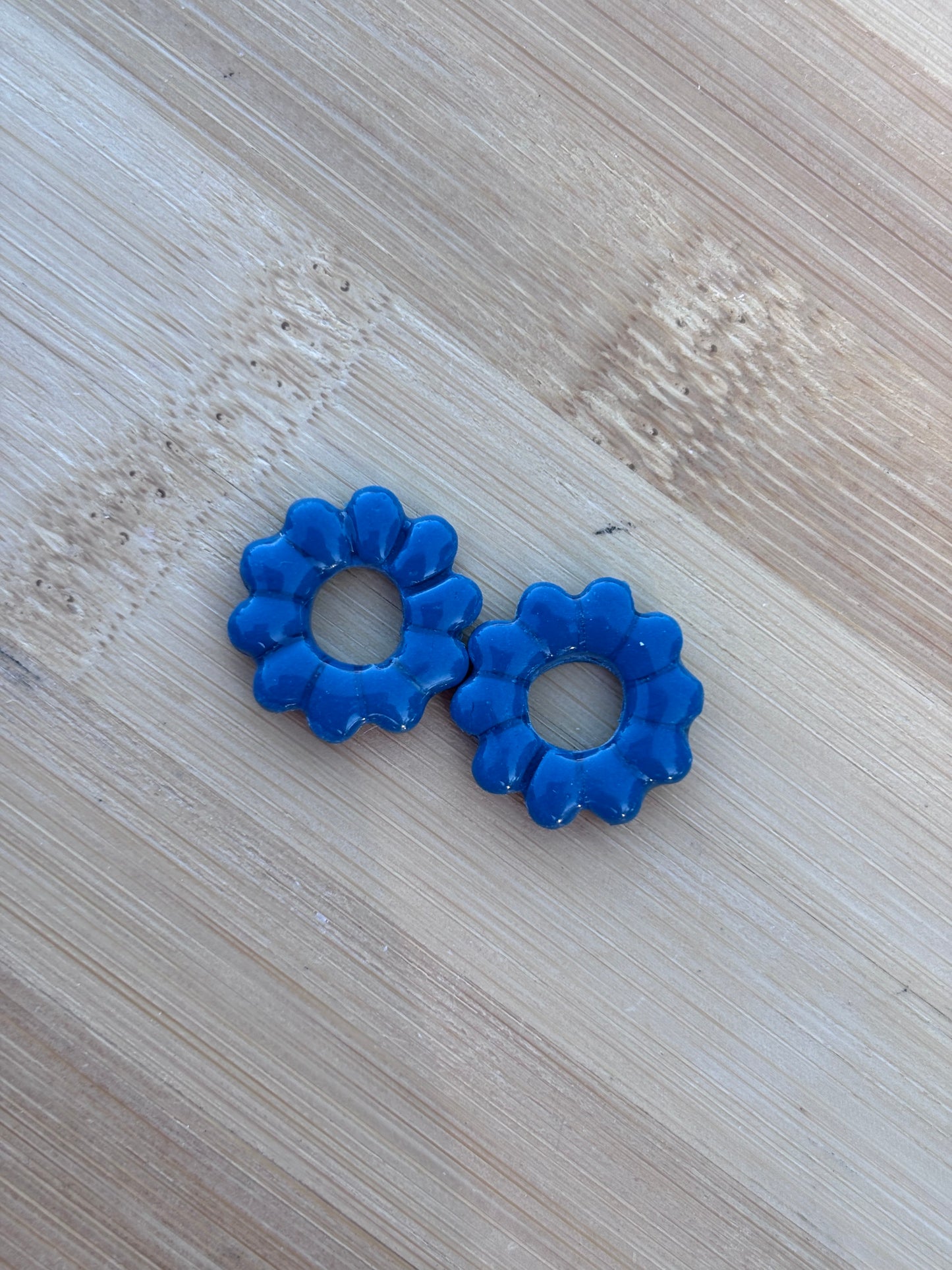 Créoles Rose bleu canard | Théia Bijoux