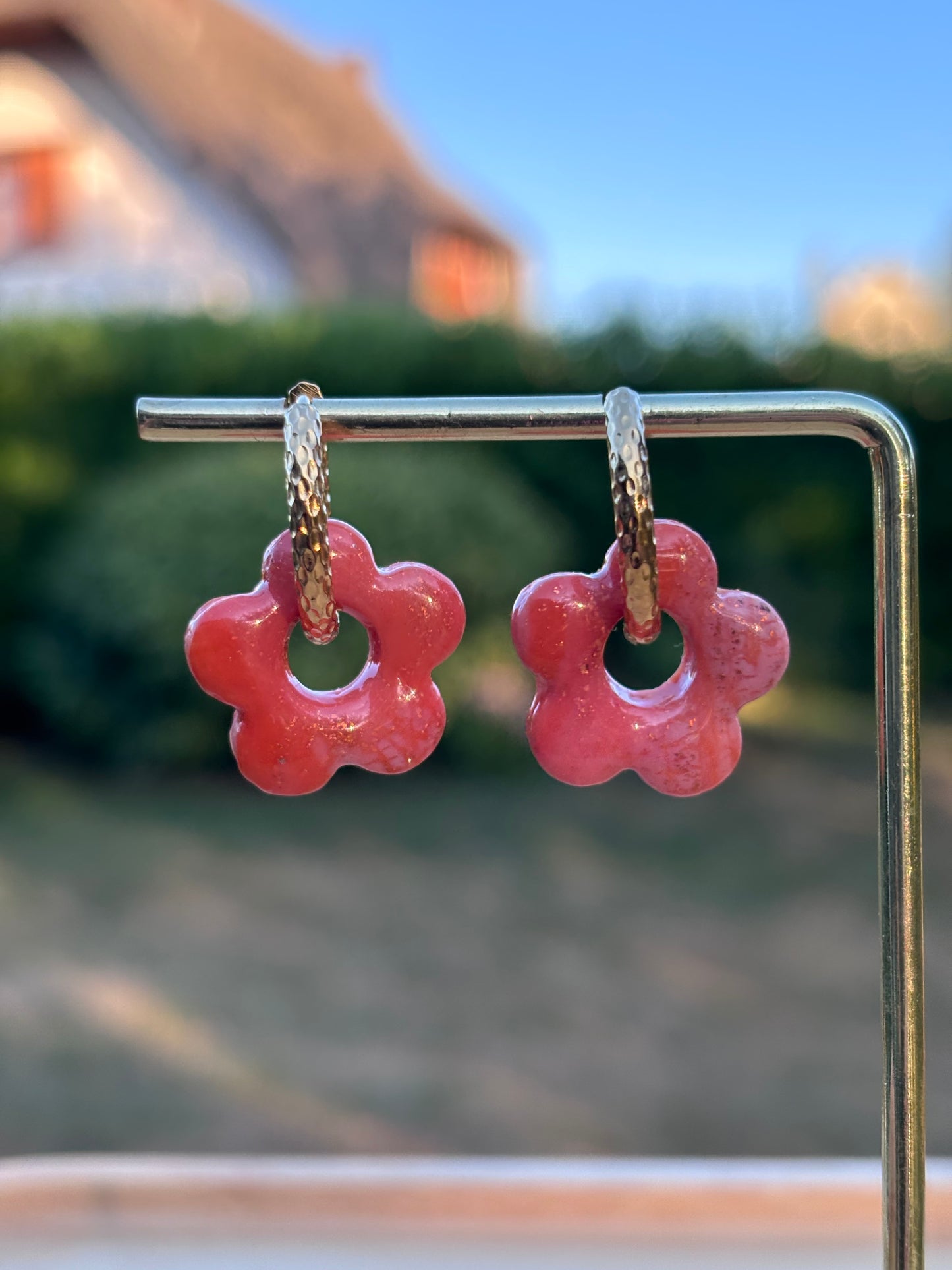Créoles Margarita sunny marbre | Théia Bijoux