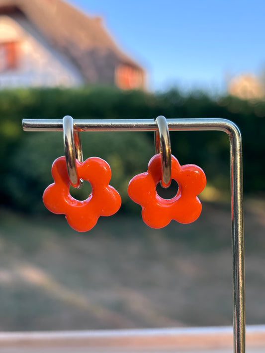 Créoles Margarita orange | Théia Bijoux