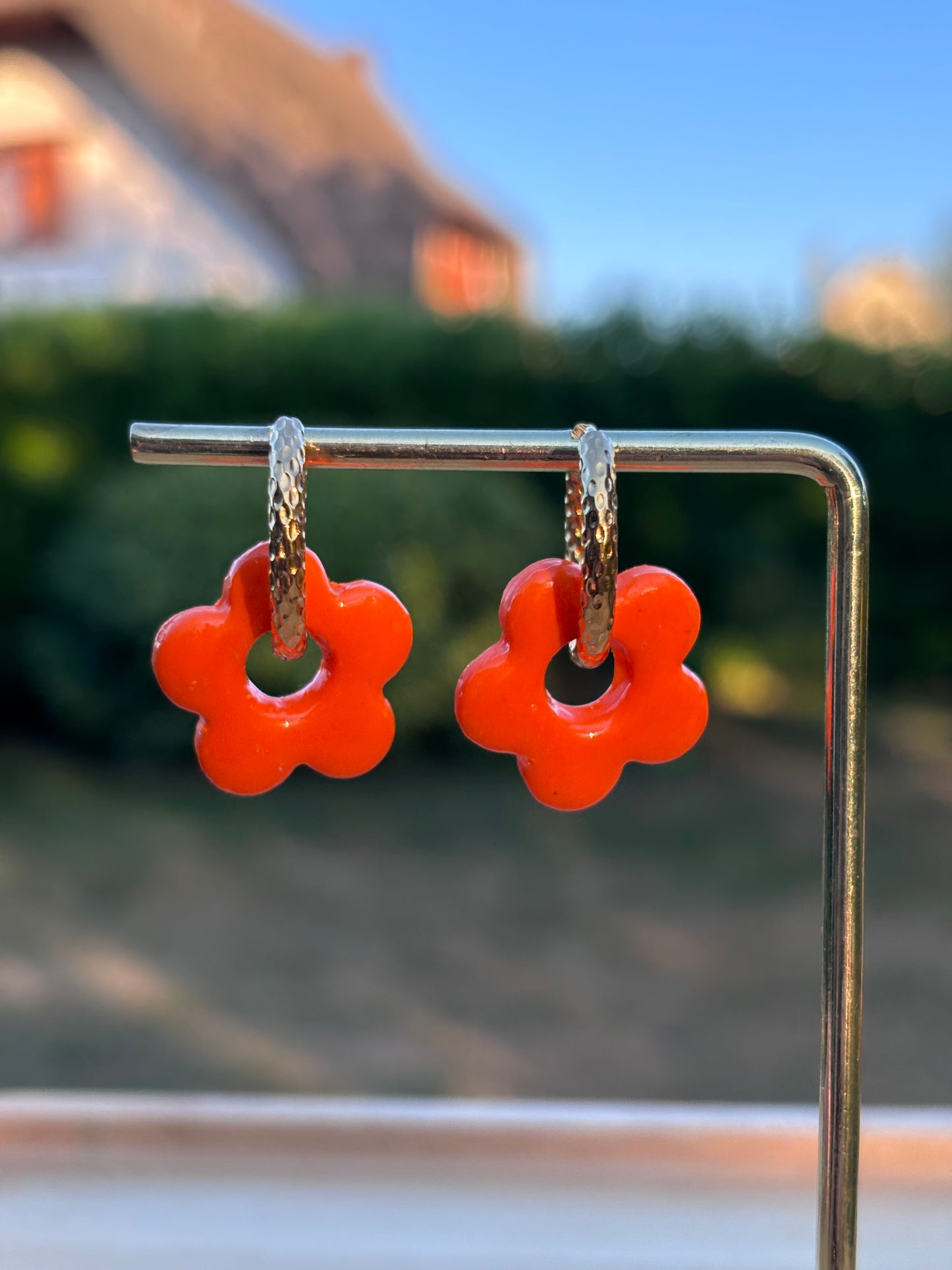 Créoles Margarita orange | Théia Bijoux