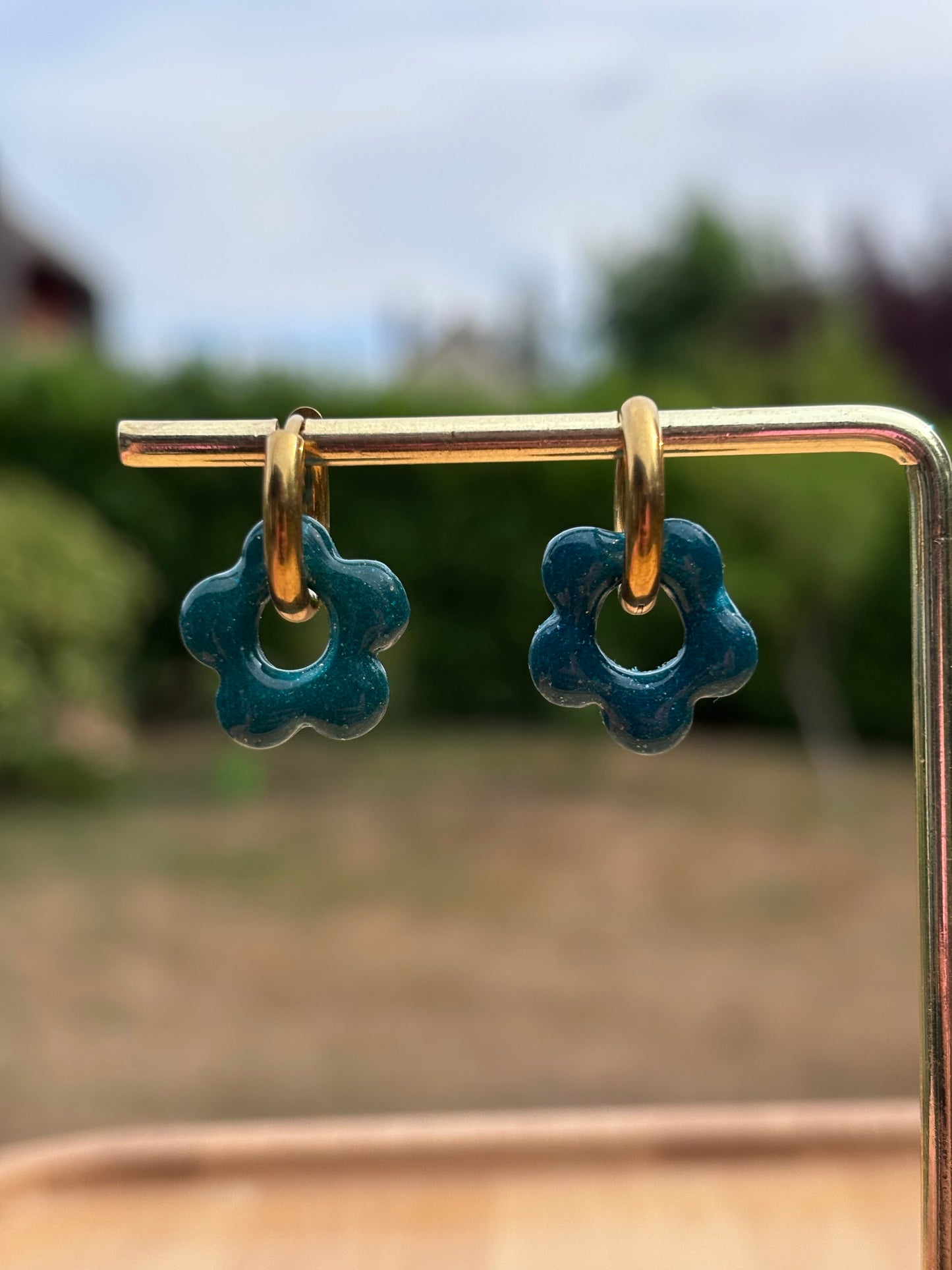 Créoles Mini Margarita menthe | Théia Bijoux