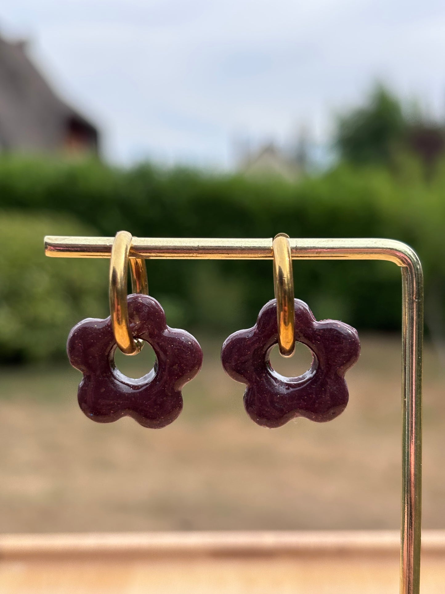 Créoles Margarita prune | Théia Bijoux