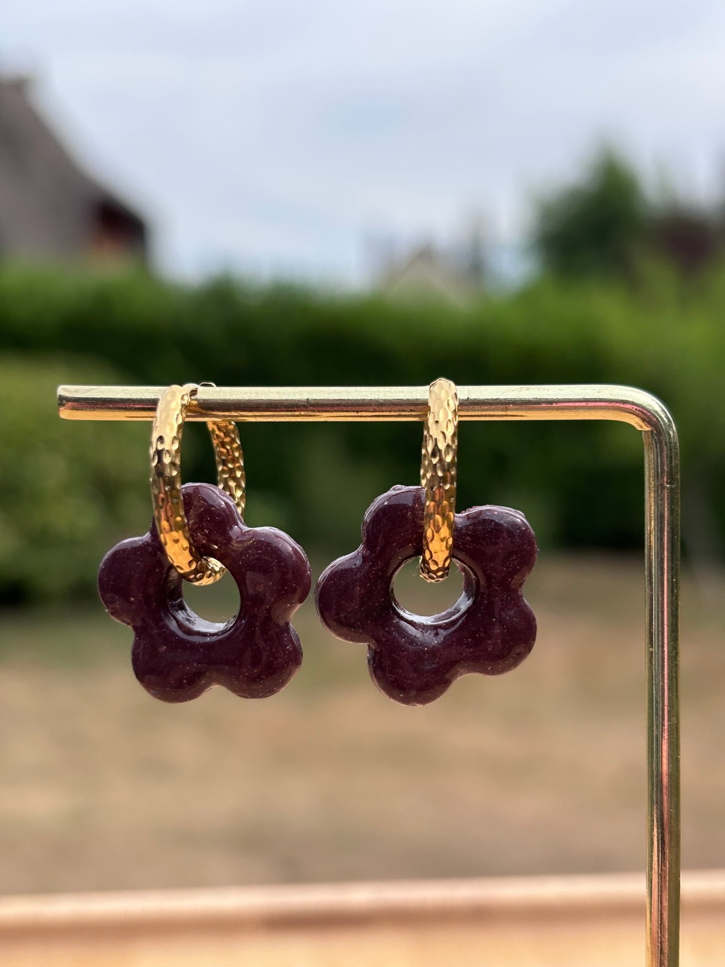 Créoles Margarita prune | Théia Bijoux