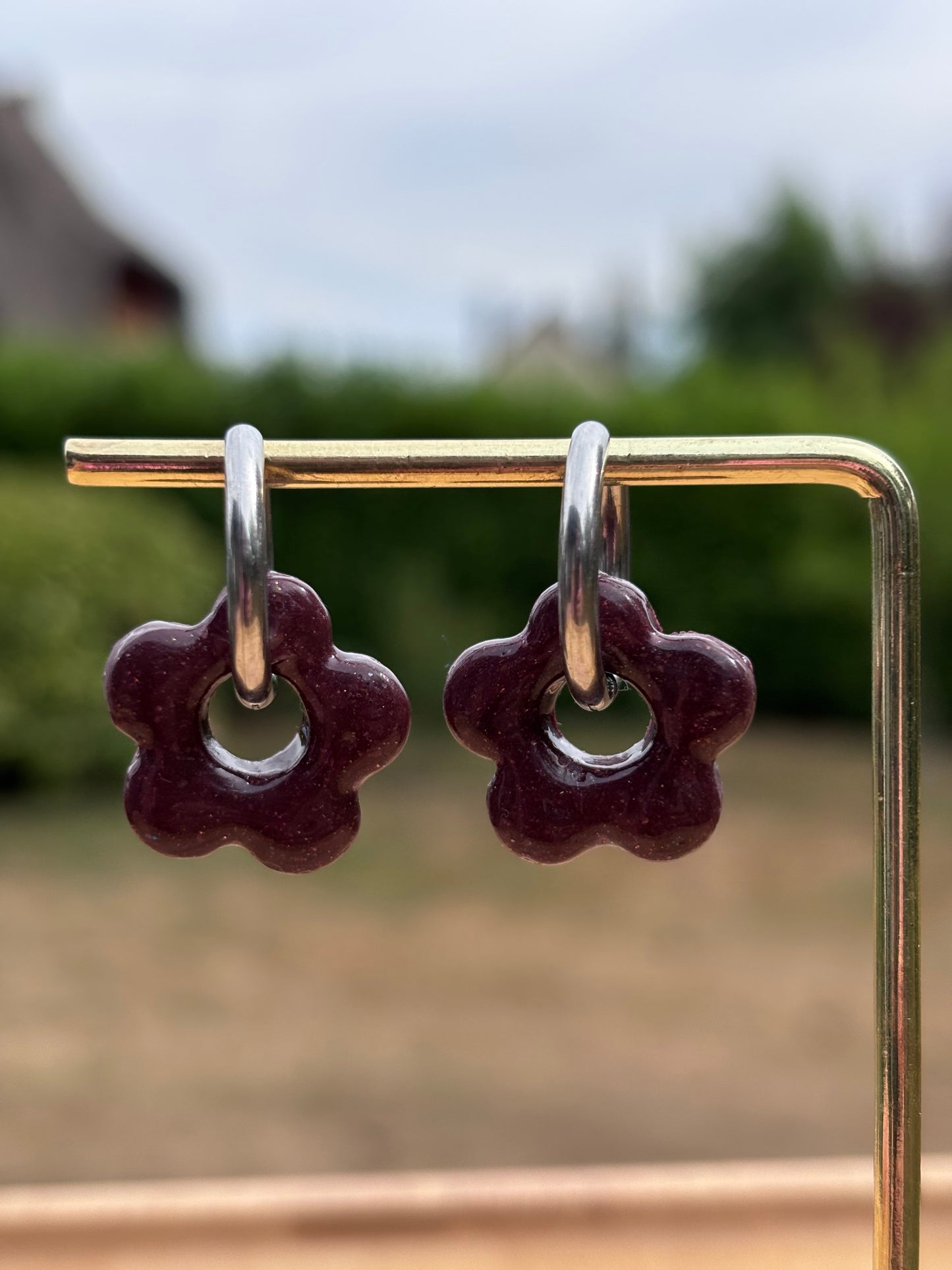 Créoles Margarita prune | Théia Bijoux