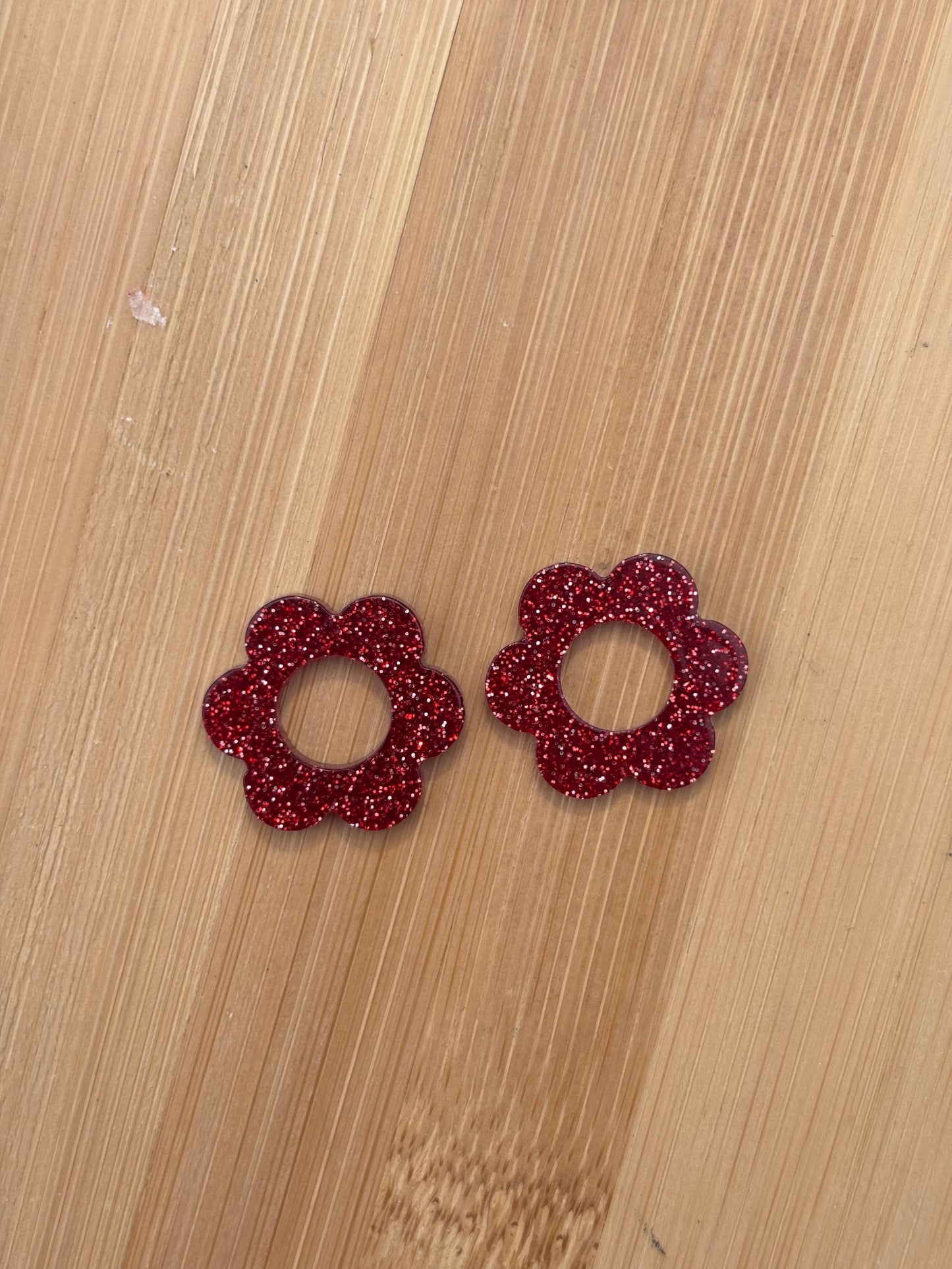 Créoles Margarita rouge pailletté | Théia Bijoux