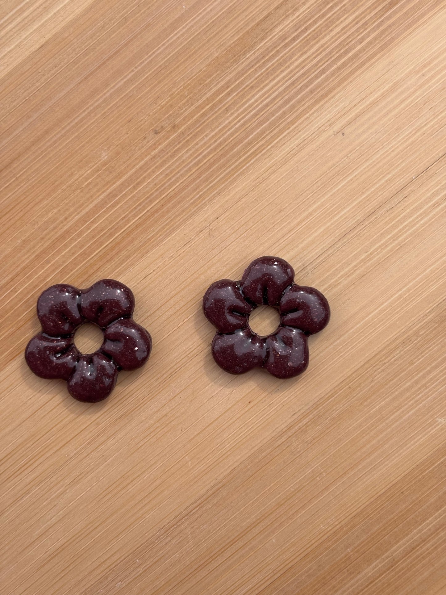 Créoles Capucine prune | Théia Bijoux